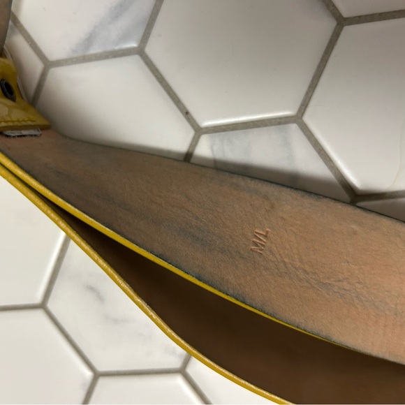 Jcrew Yellow Leather Adjustable Belt, M/L - Picture 3 of 6